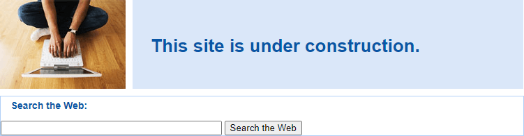 Screenshot of the page stating it was 'under construction'
