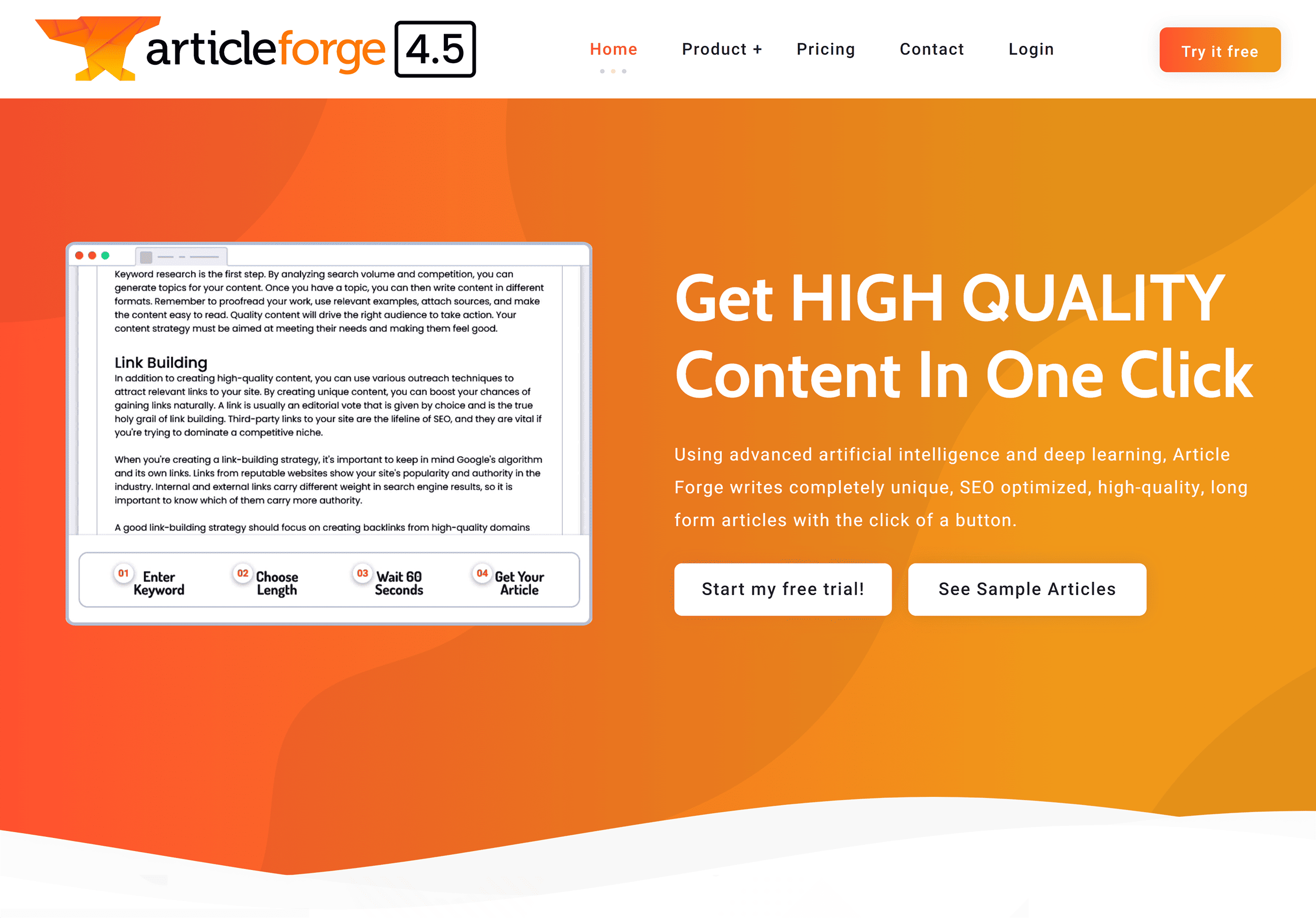 ArticleForge – Homepage