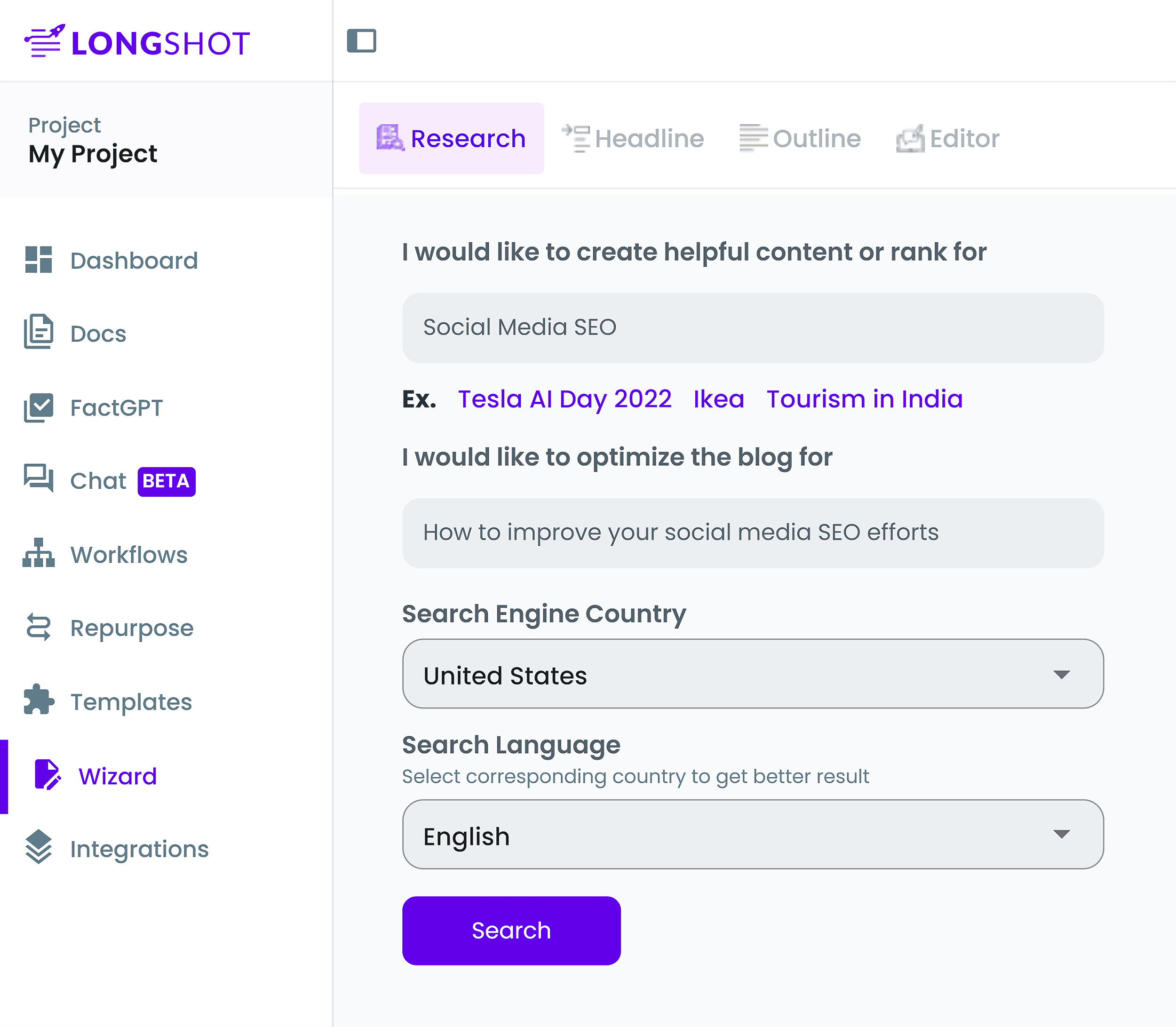 LongShot – Research Input