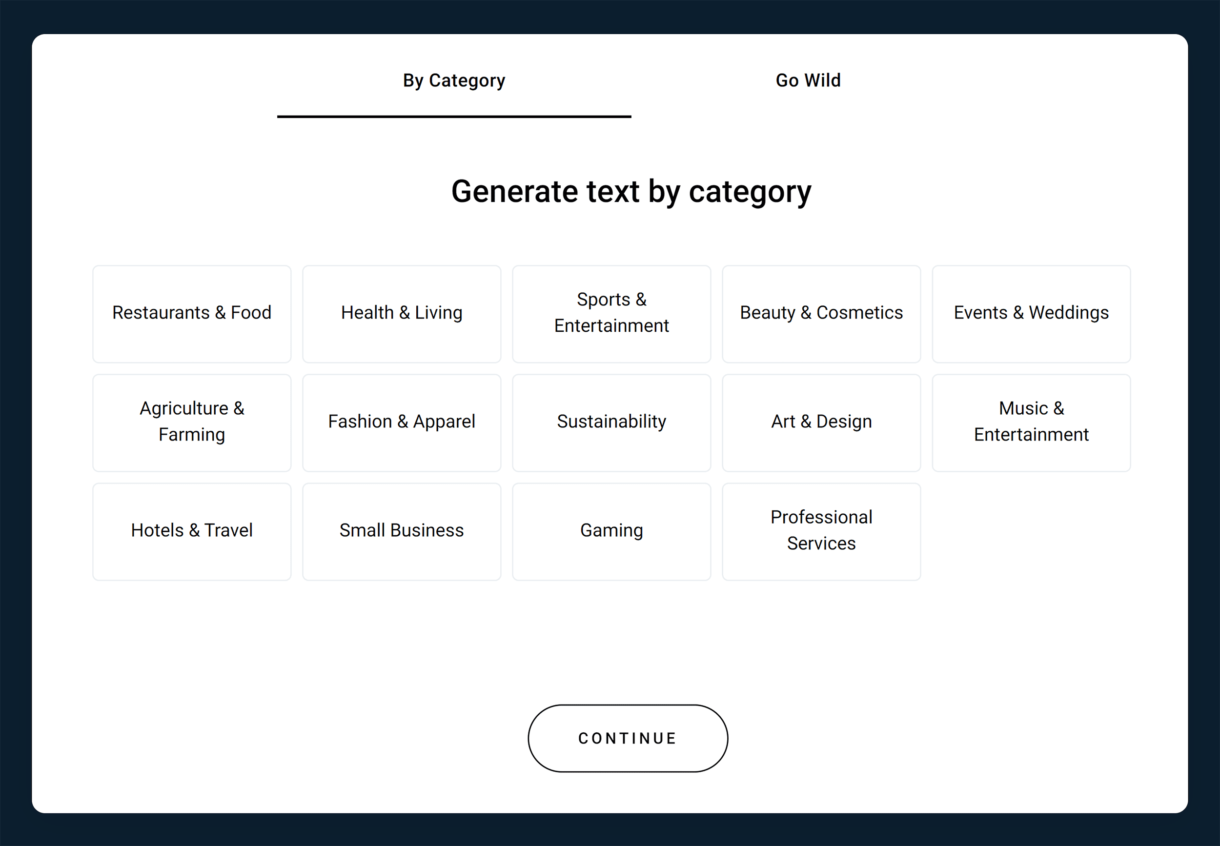 Zyro – Choose category