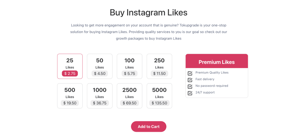 Tokupgrade likes for Instagram Cheap