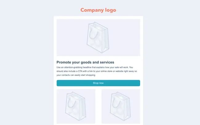 Free HTML email template by HubSpot