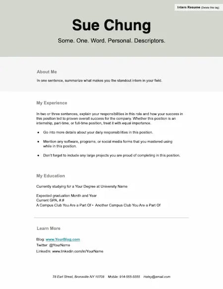 Resume templates, Word, Strong resume template