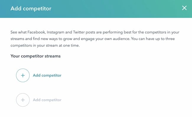 Best time to post on Instagram example, Competitor streams, HubSpot