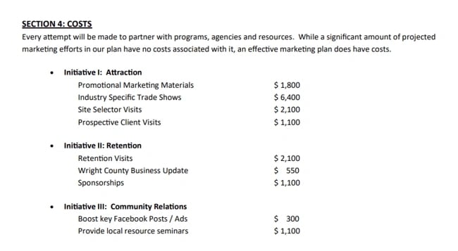 marketing plan examples: wright county