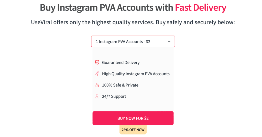 Buy Instagram accounts from UseViral